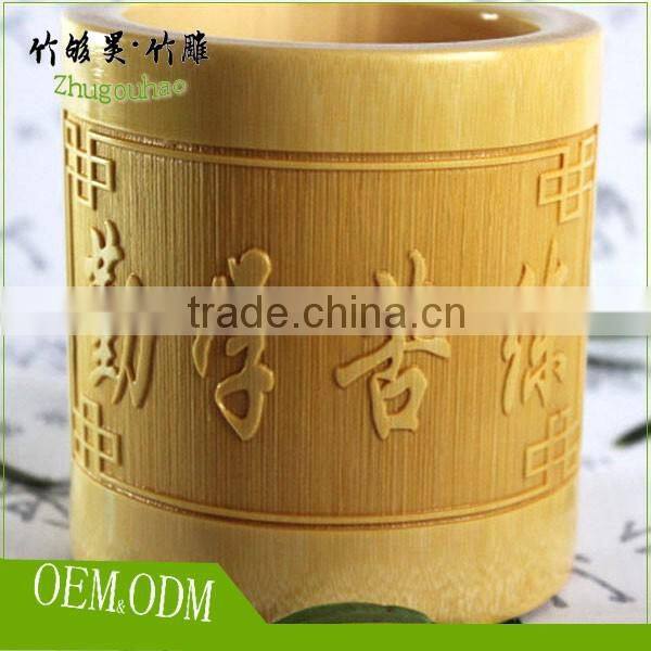 Factory hot sell bamboo pen stand with your photo