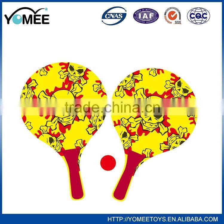 Cheap custom OEM solid wood beach racket set