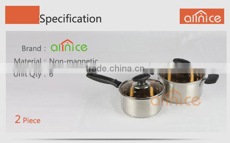 Made in China Stainless steel 5pcs Colored round shape cookware pot set