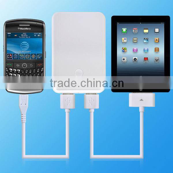 5600mAh 2output external power bank for iPhone Galaxy