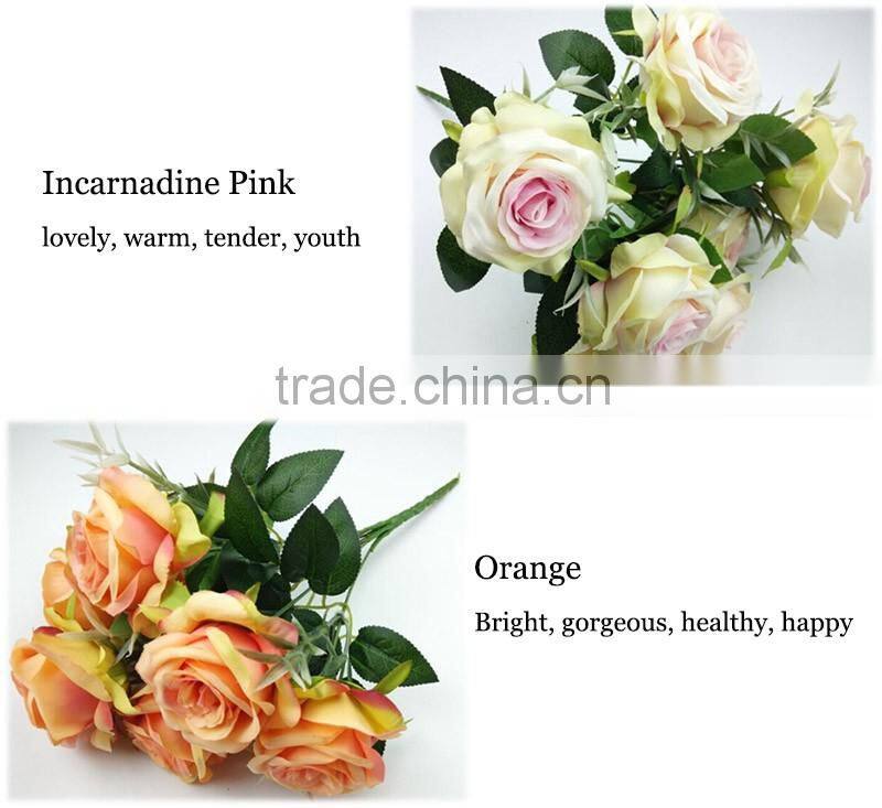 high quality artificial rose yellow bouquet