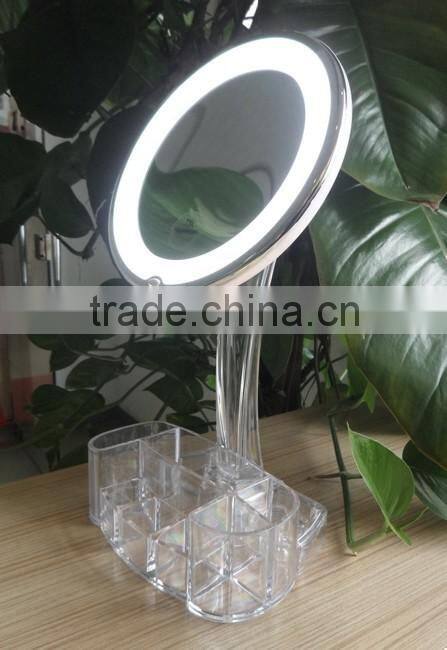 Makeup mirror led lighted Powerme bathroom mirror swivel suction mirror