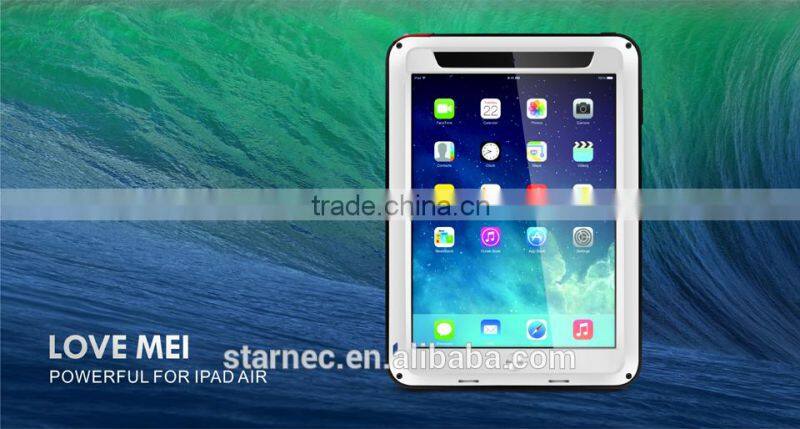 Protective Waterproof Shockproof Case Glass Metal Case Cover For iPad Air