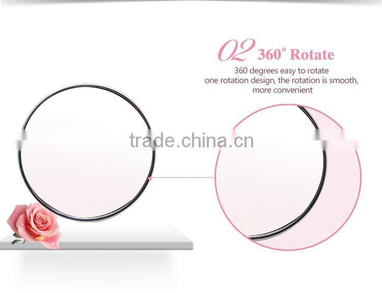 Round metal chrome plated suction mirror