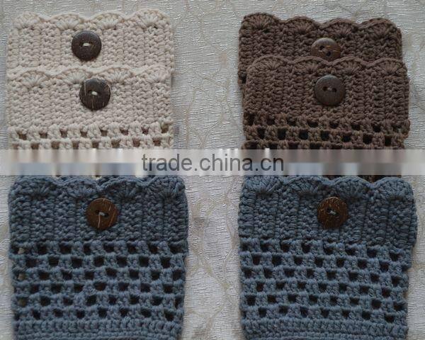 Wholesale hand knitted crochet women leg warmers