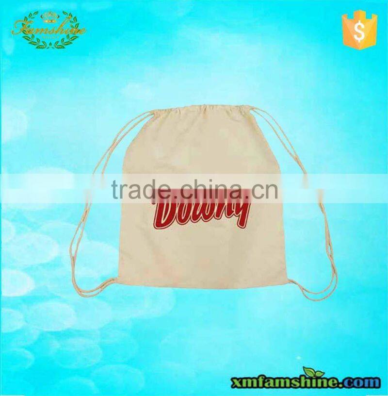 high quality white cotton drawstring funny shopping bag