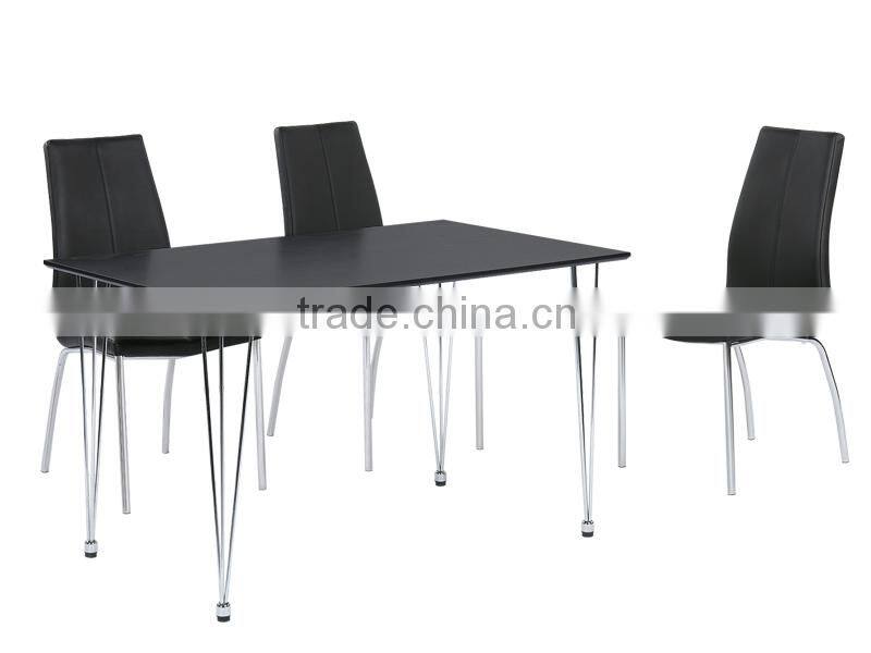 4 Legs Black PU Dining Chair