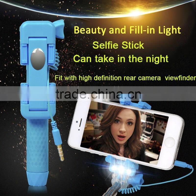 Selfie Monopod LED Flash Smartphone Selfie Stick Supreme Mini Night Version LED Filling Light For Android Phone for iPhone