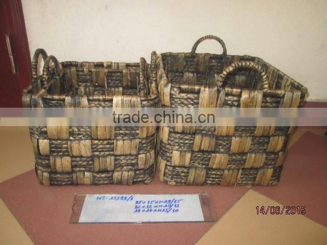 New designs! Rectangular water hyacinth basket/storage basket/ decorative basket with 2 handle