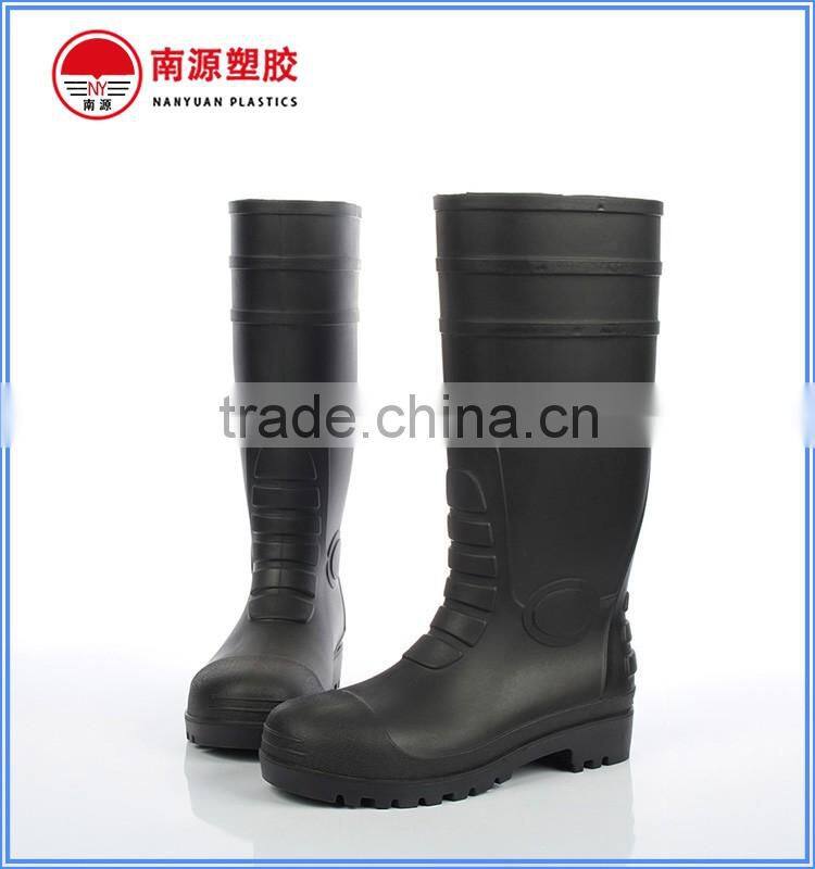 Whole black steel toe PVC safety gumboots