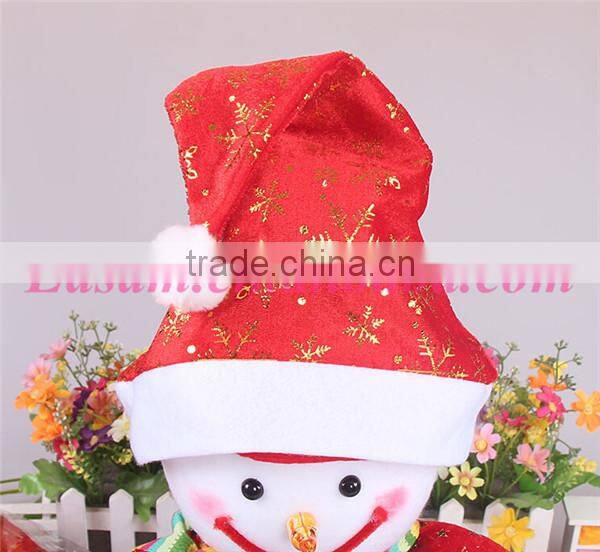 Factory direct sale snowflake plush christmas santa claus hat