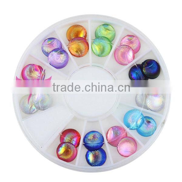 Colorful Neon nail shell decoration,3d nail art decoration 2015 YIWU Jinhua