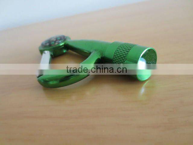 Aluminium mini carabiner LED Flashlight/Torch/hand light with compass
