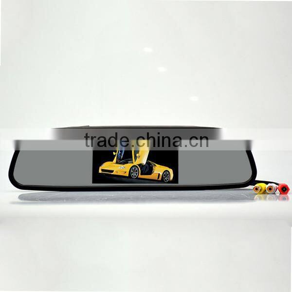 Professional rear view mirror factory,4.3inch rearview mirror monitor with 2 video input/ Innolux panel