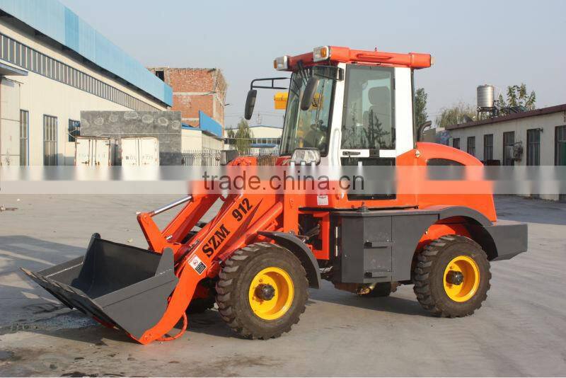 Reliable quality low price0.4 m3 bucket capacity mini wheel loader 912 with air contioner Euro3 engine spare parts attachments