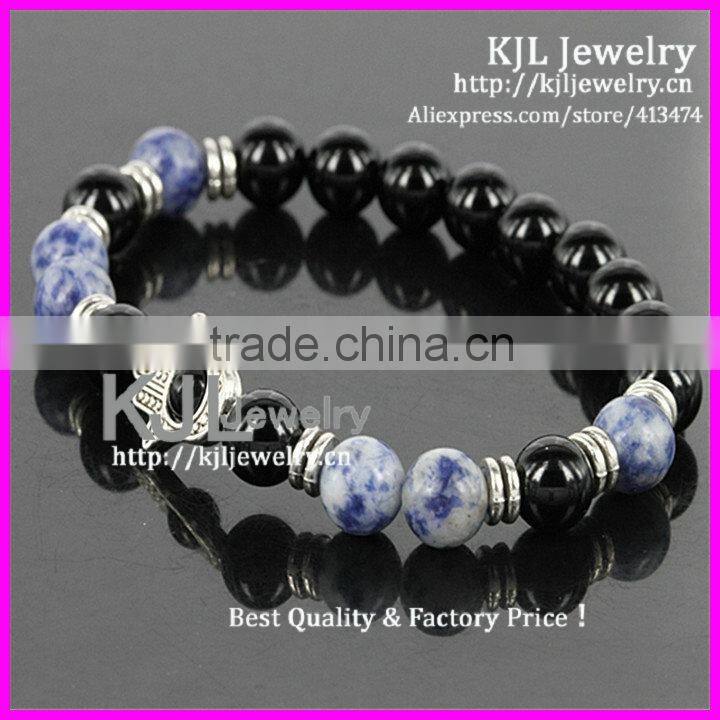 KJL-A0246 wholesale silver hamsa palm charm bracelet,natural agate stone beaded evil eye bracelet bangle