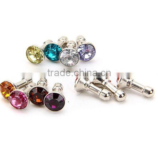 Wholesale Crystal Diamond 3.5mm Anti Dust Plug Headset Jack Stopper For iPhone 4 4s 3G 5 5G 5C 5S 6 6plus iPad Mini