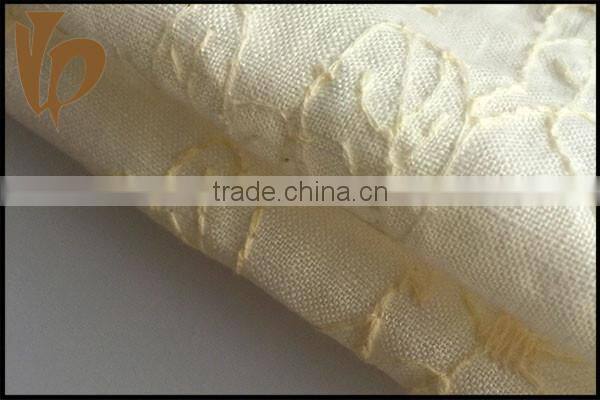 100% embroidery linen fabric for jacket