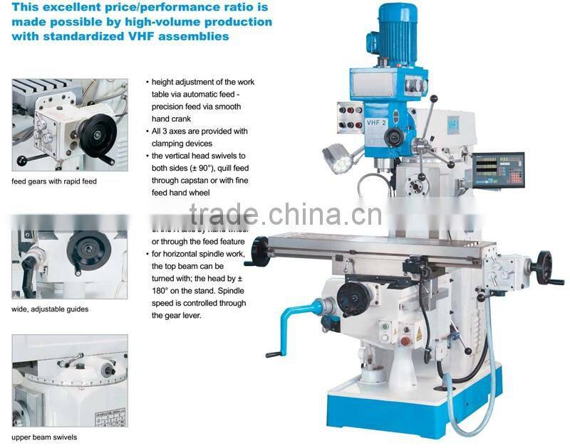 Universal Milling Machine VHF2 with more travels and infinitely variable speed