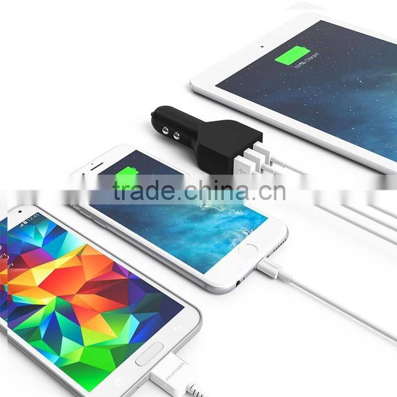 CE FCC high power quick charging 3 usb ports mobile phone car charger 36W 7.2A multi port usb car charger
