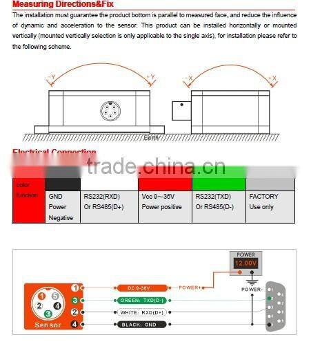 HCA526T Dual Axis digital Inclinometer slope sensor