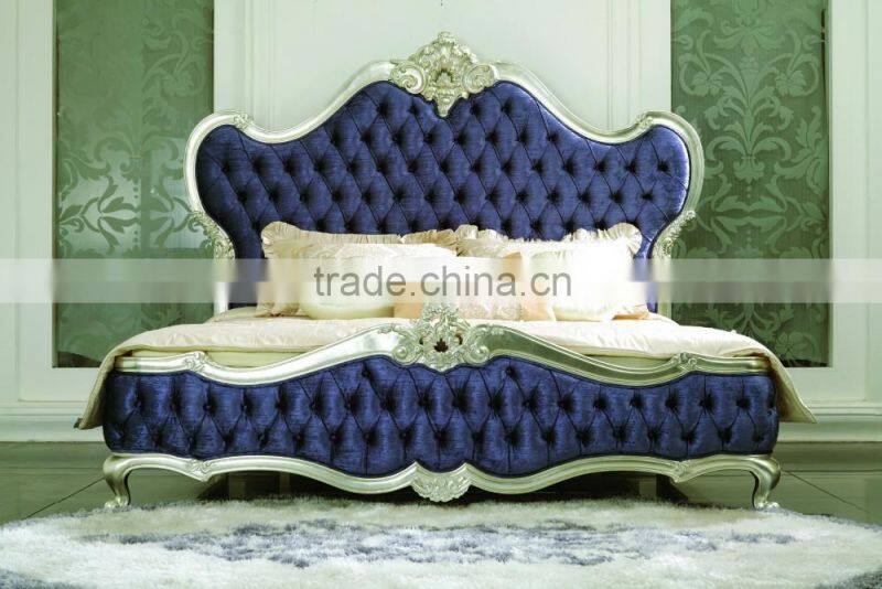 solid wood New Classical furniture used Bedroom set Double Bed Bedside table Wardrobe Dressing table Bench Royal Chair Commode
