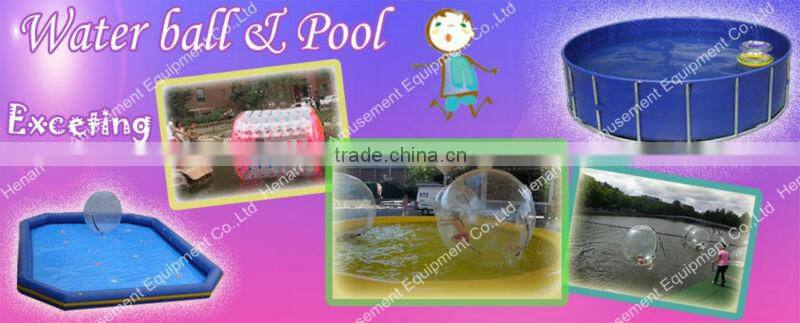 0.90mm PVC Tarpaulin Orange Large Inflatable Pool with Water Ball