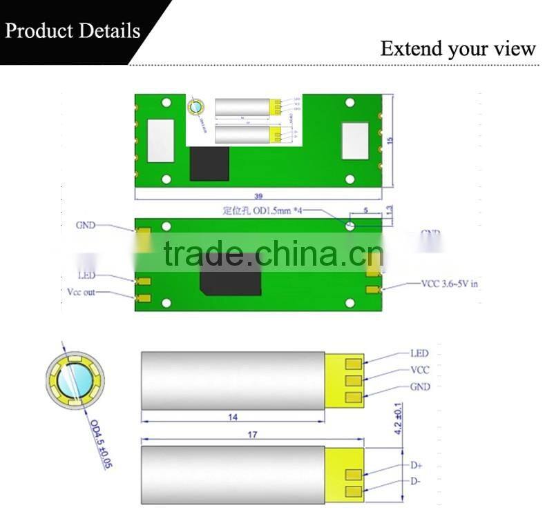 4.5mm camera with waterproof shell Oral camera module