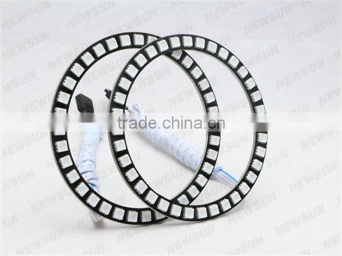 China manufacture good quality 4x 120mm 42pcs 5050SMD LED RGB car angel eyes light geadlight halo ring remote control