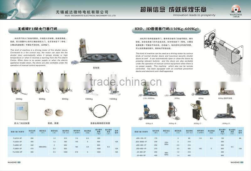380V 600kgs FJJ Fireproof Rolling Door OPENERS