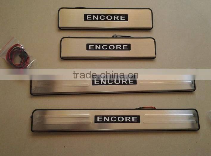 LED Welcome Pedal Side Door Sill Scuff Plate Threshold Trims ABS Chrome 4 Pcs For Encore Car Accessories 2013
