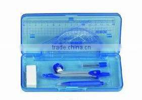 plastic box Compass set with ball pen and eraser