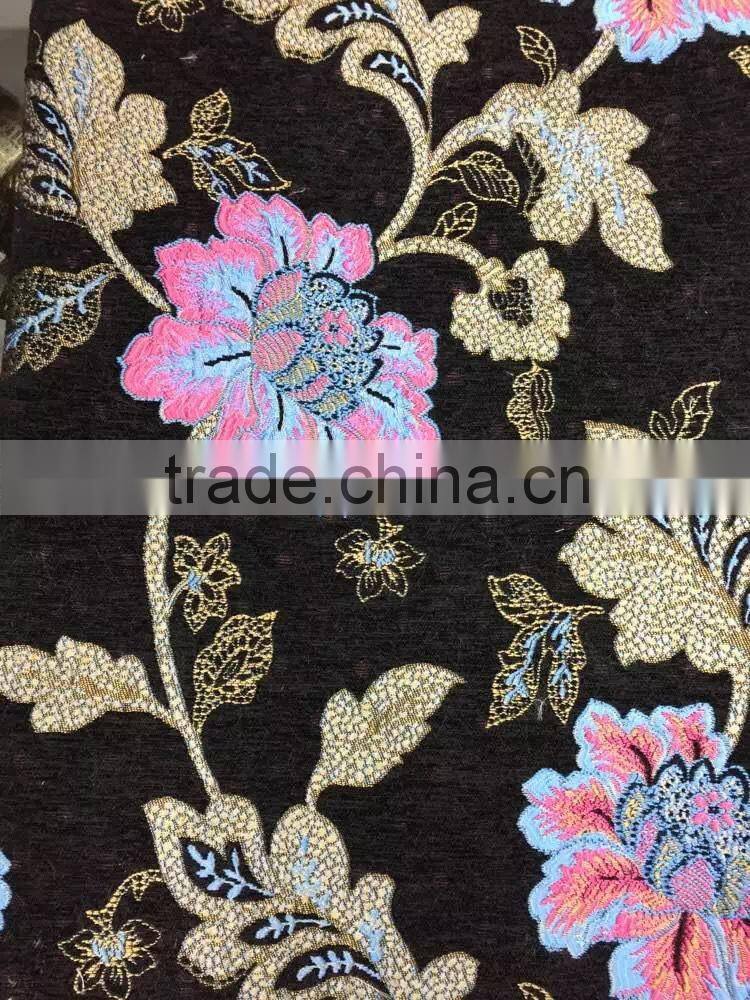 Big flower jacquard fancy fashion fabric brocade for costumes for children