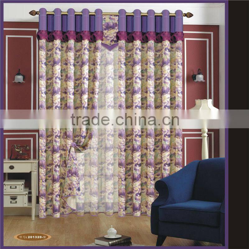 New polyester printed curtain fabric with curtain voile