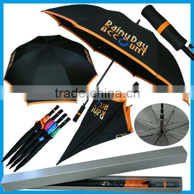 2015 Good Quality auto fiberglass oversized plain subway sun golf umbrella