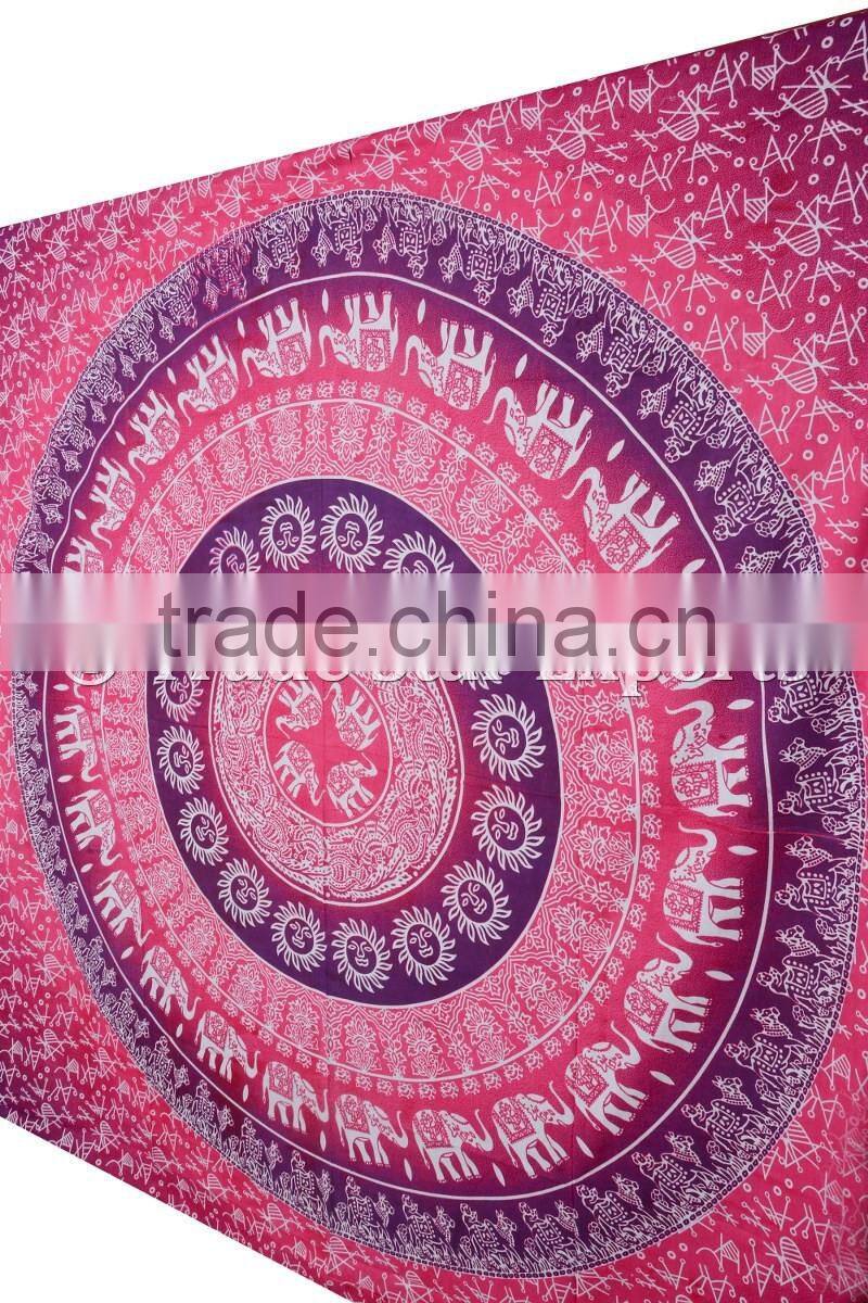Large Size Ombre Mandala With Elephant Bohemian Wall Art Hippie Home Decorative Wall Hanging Tapestry