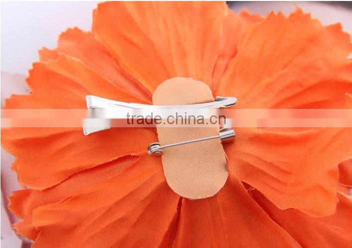 Fashion big cheap artificial flower corsage clip
