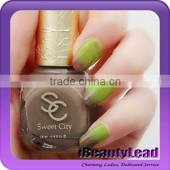 Heat sale color changing nail polish chameleon nail polish with 12 different colors