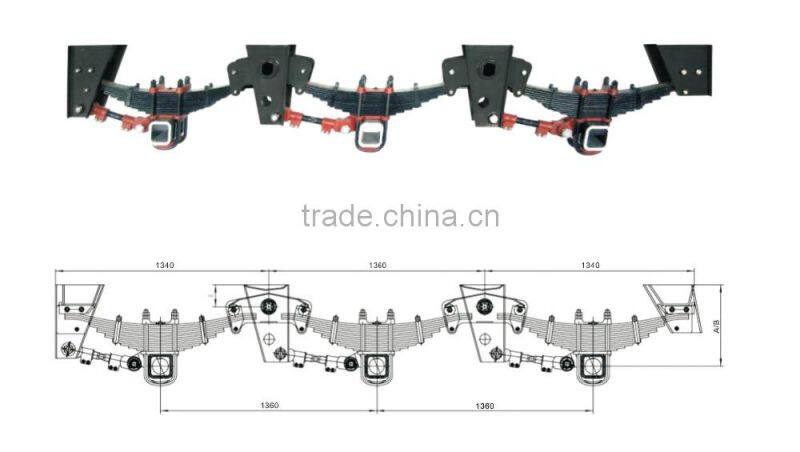 Trailer suspension parts and trailer parts use trailer spring suspension