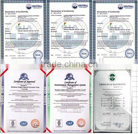 E12/E14 B35 4W 400lm LED Filament flickering flame candle bulb CE/RoSH/TUV/FCC/UL 715