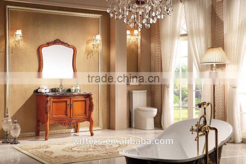 price off 20% european style Solid wood sanitary ware bathroom cabinet antique WTS825