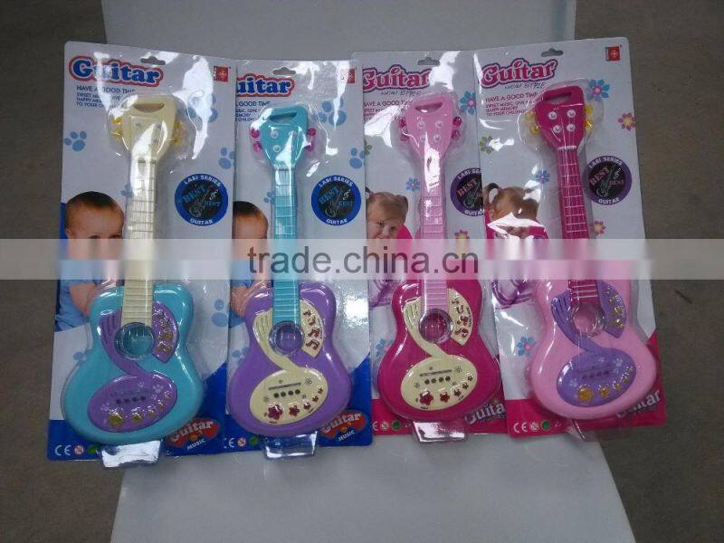 electric children plastic toy guitar for sale,high quality guitar with light and music.