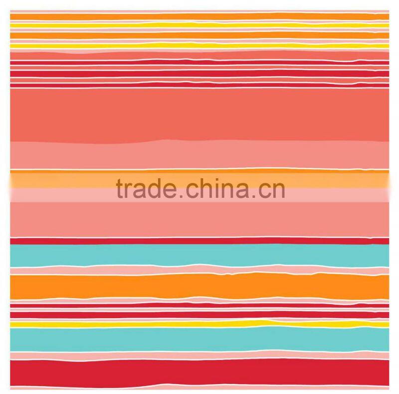 2015 Newest Colorful dots and liner design printed tablecloth with straight/wave edge