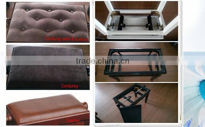 2015 Brown piano bench with black cushion from Zhejiang