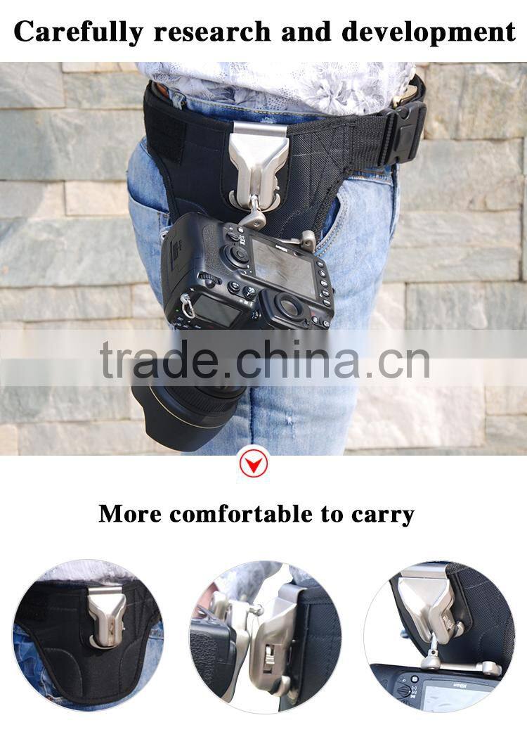 Camera belt holster waist double belt mount button buckle for DSLR camera