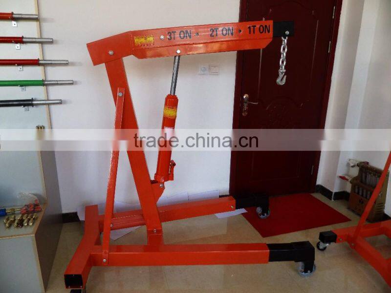 Stationary manual hydraulic jack engine hoist crane