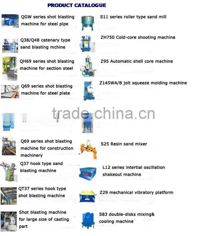 Q37 hook type shot blasting machine/hanger sand blasting machine/lift hook shot blasting