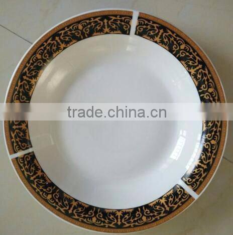 ceramic silver rim cheap white deep plate dinner set ,certificates cheap ceramic plate dishes