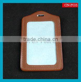 big leather id badge holder for hanging display