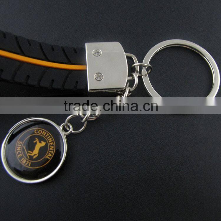 New fashion metal luxury double key rings leather keychain